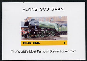 Chartonia (Fantasy) Flying Scotsman - The World's Most Famous Steam Locomotive imperf deluxe sheet on glossy card unmounted mint