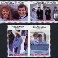 Tuvalu - Nanumea 1986 Royal Wedding (Andrew & Fergie) set of 4 (2 se-tenant pairs) unmounted mint