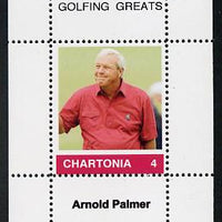 Chartonia (Fantasy) Golfing Greats - Arnold Palmer perf deluxe sheet on thin glossy card unmounted mint