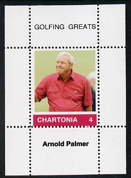 Chartonia (Fantasy) Golfing Greats - Arnold Palmer perf deluxe sheet on thin glossy card unmounted mint