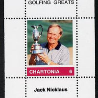 Chartonia (Fantasy) Golfing Greats - Jack Nicklaus perf deluxe sheet on thin glossy card unmounted mint