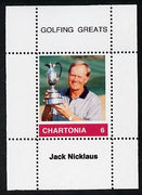 Chartonia (Fantasy) Golfing Greats - Jack Nicklaus perf deluxe sheet on thin glossy card unmounted mint