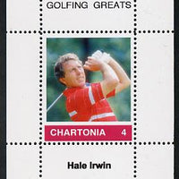 Chartonia (Fantasy) Golfing Greats - Hale Irwin perf deluxe sheet on thin glossy card unmounted mint