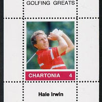 Chartonia (Fantasy) Golfing Greats - Hale Irwin perf deluxe sheet on thin glossy card unmounted mint