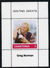 Chartonia (Fantasy) Golfing Greats - Greg Norman perf deluxe sheet on thin glossy card unmounted mint