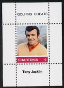 Chartonia (Fantasy) Golfing Greats - Tony Jacklin perf deluxe sheet on thin glossy card unmounted mint