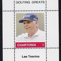 Chartonia (Fantasy) Golfing Greats - Lee Trevino perf deluxe sheet on thin glossy card unmounted mint