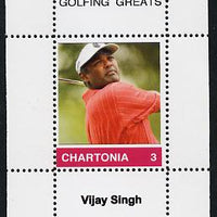 Chartonia (Fantasy) Golfing Greats - Vijay Singh perf deluxe sheet on thin glossy card unmounted mint