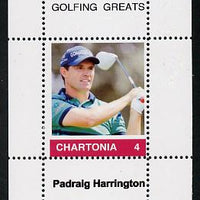 Chartonia (Fantasy) Golfing Greats - Padraig Harrington perf deluxe sheet on thin glossy card unmounted mint
