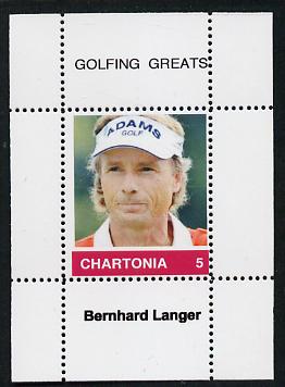 Chartonia (Fantasy) Golfing Greats - Bernhard Langer perf deluxe sheet on thin glossy card unmounted mint