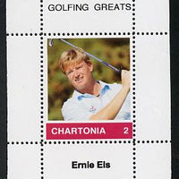 Chartonia (Fantasy) Golfing Greats - Ernie Els perf deluxe sheet on thin glossy card unmounted mint