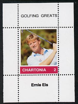 Chartonia (Fantasy) Golfing Greats - Ernie Els perf deluxe sheet on thin glossy card unmounted mint