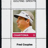 Chartonia (Fantasy) Golfing Greats - Fred Couples perf deluxe sheet on thin glossy card unmounted mint