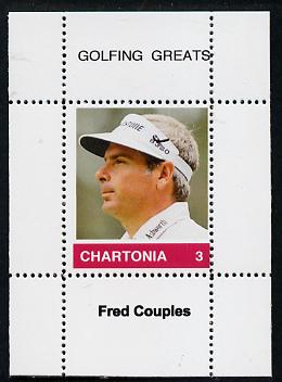 Chartonia (Fantasy) Golfing Greats - Fred Couples perf deluxe sheet on thin glossy card unmounted mint