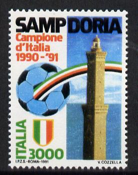 Italy 1991 Sampdoria Football Championship 3000L unmounted mint SG 2128