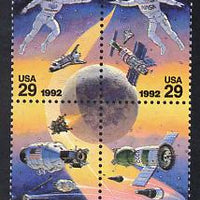 United States 1992 International Space day se-tenant block of 4 unmounted mint SG 2661a