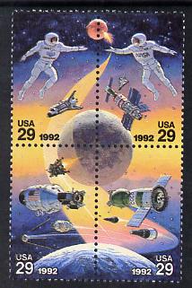 United States 1992 International Space day se-tenant block of 4 unmounted mint SG 2661a