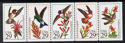 United States 1992 Mockingbirds se-tenant booklet pane of 5 unmounted mint SG 2672a
