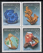 United States 1992 Minerals se-tenant block of 4 unmounted mint SG 2744a