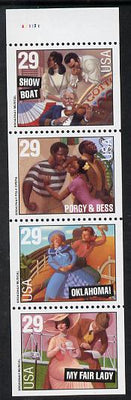 United States 1993 Broadway Musicals se-tenant booklet pane of 4 unmounted mint SG 2780a