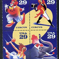 United States 1993 Circus Bicentenary se-tenant block of 4 unmounted mint SG 2784a
