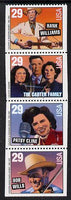 United States 1993 Country Music Stars se-tenant booklet pane of 4 unmounted mint SG 2819a