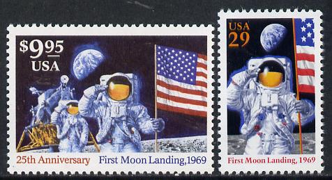 United States 1994 25th Anniversary of Moon Landing $9.95 plus 29c single unmounted mint SG 2921