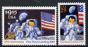 United States 1994 25th Anniversary of Moon Landing $9.95 plus 29c single unmounted mint SG 2921