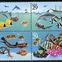 United States 1994 Wonders of the Seas se-tenant block of 4 unmounted mint SG 2944a