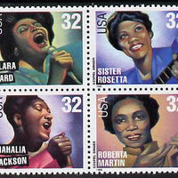 United States 1998 Gospel Music se-tenant block of 4 unmounted mint SG 3449a