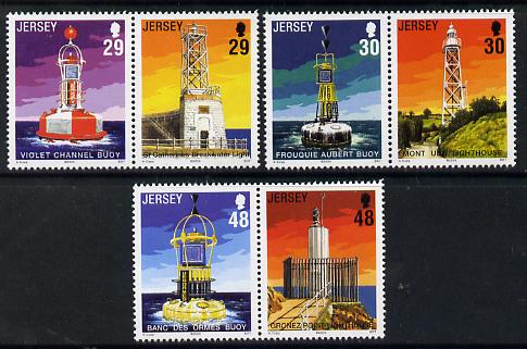 Jersey 2003 Lighthouses - 2nd Issue set if 6 (3 se-tenant pairs) unmounted mint SG 1086-91