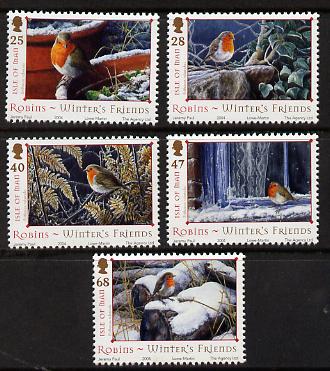 Isle of Man 2004 Robins - Winter's friends perf set of 5 unmounted mint SG 1185-89