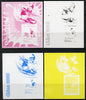 Somalia 2006 Beijing Olympics (China 2008) #06 - Donald Duck Sports - Cricket & Surf Boarding souvenir sheet - the set of 4 imperf progressive proofs comprising the 4 individual colours unmounted mint