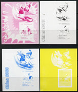 Somalia 2006 Beijing Olympics (China 2008) #06 - Donald Duck Sports - Cricket & Surf Boarding souvenir sheet - the set of 4 imperf progressive proofs comprising the 4 individual colours unmounted mint