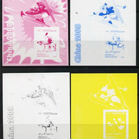 Somalia 2006 Beijing Olympics (China 2008) #03 - Donald Duck Sports - Table Tennis & Skiing souvenir sheet - the set of 4 imperf progressive proofs comprising the 4 individual colours unmounted mint