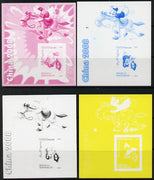 Somalia 2006 Beijing Olympics (China 2008) #05 - Donald Duck Sports - Cycling & Polo souvenir sheet - the set of 4 imperf progressive proofs comprising the 4 individual colours unmounted mint