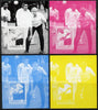 Liberia 2006 President Bush Playing Cricket souvenir sheet - the set of 4 imperf progressive proofs comprising the 4 individual colours plus all 4-colour perf normal, unmounted mint