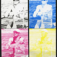 Ivory Coast 2006 Beijing Olympics - Rowing Olaf Tufte #2 souvenir sheet - the set of 4 imperf progressive proofs comprising the 4 individual colours unmounted mint