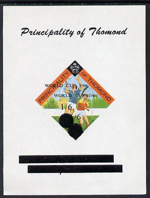 Thomond 1963 Hurling 3d (Diamond-shaped) deluxe sheet surcharged 1s6d World Cup 1966 with overprint & surcharge doubled unmounted mint