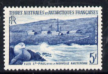 French Southern & Antarctic Territories 1956-60 Kerguelen,Fur Seal 5f unmounted mint SG 8