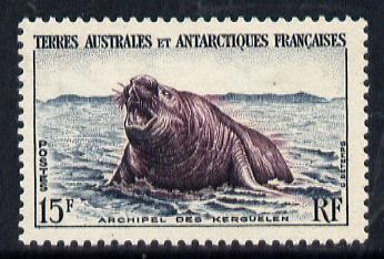 French Southern & Antarctic Territories 1956-60 Elephant Seal 15f unmounted mint SG 12