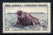 French Southern & Antarctic Territories 1956-60 Elephant Seal 15f unmounted mint SG 12