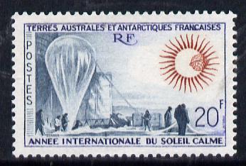 French Southern & Antarctic Territories 1963 International Quiet Sun Year 20f unmounted mint SG 36