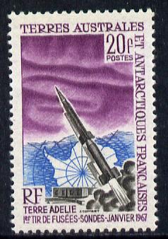 French Southern & Antarctic Territories 1966 Launching of First Space Probe 20f unmounted mint SG 43