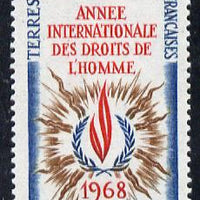 French Southern & Antarctic Territories 1968 Human Rights Year 30f unmounted mint SG 50