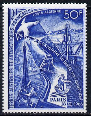 French Southern & Antarctic Territories 1969 Fifth Antarctic Treaty Meeting 50f unmounted mint SG 51