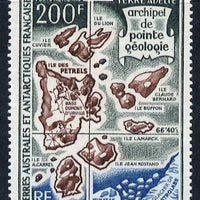 French Southern & Antarctic Territories 1969 Map 200f unmounted mint SG 56