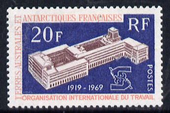French Southern & Antarctic Territories 1969 International Labour Organisation 20f unmounted mint SG 58