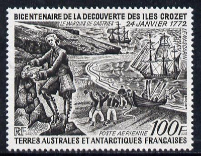 French Southern & Antarctic Territories 1972 Crozet Island & Kerguelen 100f unmounted mint SG 78