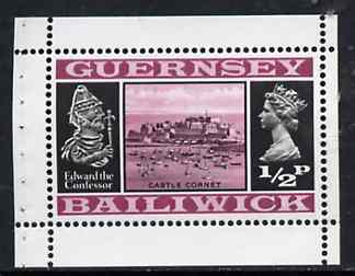 Guernsey 1973 Castle & Edward the Confessor 1/2p Booklet Pane (stamp with margins all round) SG 44ab